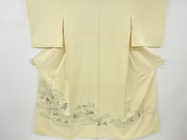 リサイクル　寿光織大道芸模様織り出し一つ紋色留袖